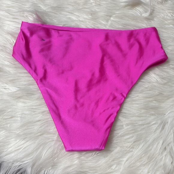 NWOT Flawed VYB Pink Shiny Butter Up High Waist XS Swim Bottoms - Picture 3 of 10